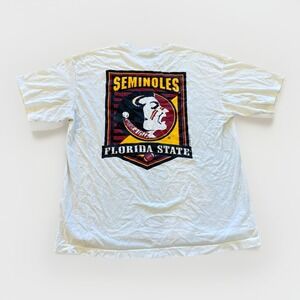 Vintage Florida State Seminoles Shirt Mens L FSU 90s White Cotton‎